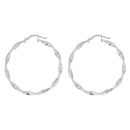 Silver Twisted Hoop Earrings By Icesia