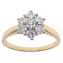 18ct Yellow Gold 1.00ct Brilliant Cut Diamond Cluster Ring