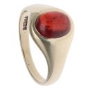 9ct Yellow Gold Garnet Cabochon Single Stone Ring