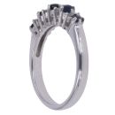 9ct White Gold 0.10ct Diamond and Sapphire Ring