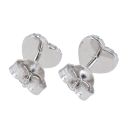 Silver Cubic Zirconia Heart Stud Earrings by Icesia