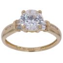 18ct Yellow Gold Cubic Zirconia Solitaire Ring