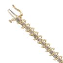14ct Yellow Gold 2.50ct Brilliant Cut Diamond Twist  Bracelet 8"