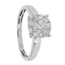 9ct White Gold Diamond Cluster Ring by Anya Belle
