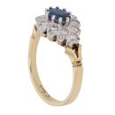 18ct Yellow Gold 0.33ct Brilliant Cut Diamond and Sapphire Cluster Ring