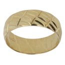 18ct Yellow Gold Patterned Wedding Band 5mm