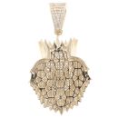 9ct Yellow Gold Cubic Zirconia Lion Crown Pendant