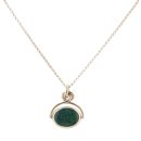 9ct Yellow Gold Multi Gemstone Fob Pendant And Chain 20"