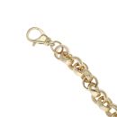9ct Yellow Gold Patterned and Plain Belcher Bracelet 9.5"