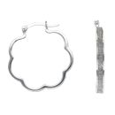Silver Moondust Flower Hoop Earrings By Icesia