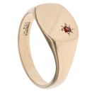 9ct Yellow Gold Garnet Signet Ring
