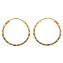 22ct Yellow Gold Faceted Hoop Earrings