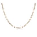14ct Yellow and White Gold Diamond Cut Curb Chain 22"