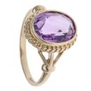 9ct Yellow Gold Amethyst Solitaire Ring
