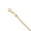 Gold Plated Silver Two Tone Fancy Bracelet 7"