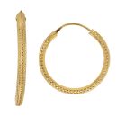 22ct Yellow Gold Dot Grain Hoop Earrings