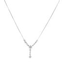 9ct White Gold Cubic Zirconia Floral Necklace 18"