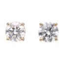 9ct Yellow Gold 1.70ct Lab Grown Diamond Solitaire Stud Earrings