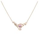 9ct Yellow and Rose Gold Pink Gemstone Vine Of Life Clogau Pendant and Chain 16"