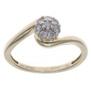 9ct Yellow Gold 0.25ct Brilliant Cut Diamond Twist Cluster Ring