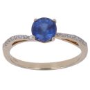 9ct Yellow Gold 0.10ct Diamond and Kyanite Ring