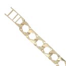 9ct Yellow Gold Patterned Cubic Zirconia Curb Bracelet 7"
