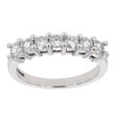 18ct White Gold Certificated Diamond Half Eternity Ring