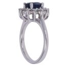 18ct White Gold 0.50ct Brilliant Cut Diamond and Sapphire Cluster Ring