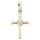 9ct Yellow And White Gold Cross Pendant