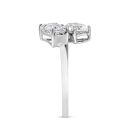 9ct White Gold 2.00ct Mixed Shape ‘Me And You’ Lab Grown Diamond Ring (Emerald And Oval Cuts)