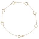 9ct Yellow Gold Heart Silhouette Bracelet 7.5"