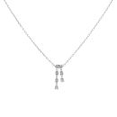 18ct White Gold 0.20ct Brilliant Cut Diamond Two Row Pendant and Chain 16"