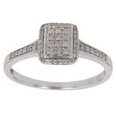 9ct White Gold 0.20ct Brilliant Cut Diamond Cluster Ring