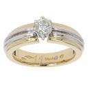 18ct Yellow and White Gold 0.44ct Diamond Solitaire Ring