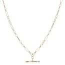 9ct Yellow Gold T-Bar Figaro Chain 18"