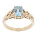 9ct Yellow Gold Created Blue Topaz Dress Ring