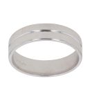 18ct White Gold Patterned Wedding Band 5.8mm