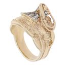 9ct Yellow Gold Cubic Zirconia Patterned Saddle Ring