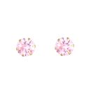 9ct Yellow Gold Pink Cubic Zirconia Stud Earrings 3mm