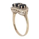 9ct Yellow Gold 0.10ct Diamond and Sapphire Three Stone Ring