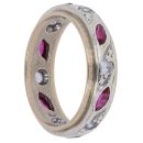 9ct Yellow And White Gold Ruby and Cubic Zirconia Eternity Ring