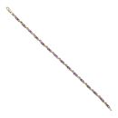9ct Yellow Gold 0.15ct Diamond and Amethyst Bracelet 7.5"