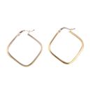 14ct Yellow and White Gold Square Hoop Earrings