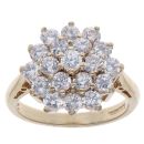 9ct Yellow Gold Cubic Zirconia Cluster Ring