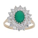 9ct Yellow Gold Chalcedony and Cubic Zirconia Cluster Ring