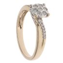9ct Yellow Gold 0.20ct Brilliant Cut Diamond Twist Cluster Ring