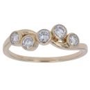 9ct Yellow Gold 0.50ct Brilliant Cut Diamond Crossover Ring