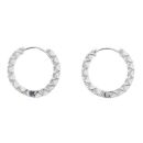 Silver Stone Set Eternity Huggies Hoop Earrings By Icesia