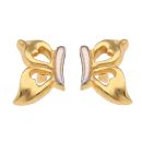 22ct Yellow and White Gold Butterfly Stud Earrings