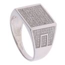 Silver Square and Shoulders Fancy Ring